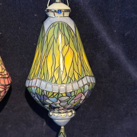 Bradford Exchange Era Of Louis Tiffany Heirloom Porcelain Ornament Collection - Picture 6 of 8